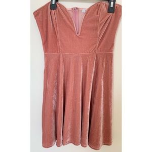 Velvet Rose Strapless Mini Dress
